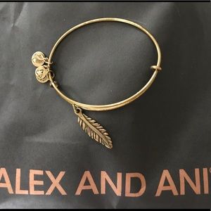 Gold Alex and Ani Feather Bracelet